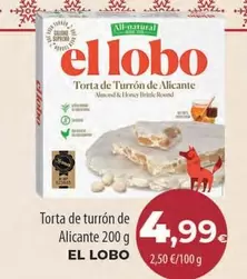 Oferta de El Lobo - Torta De Turron De Alicante por 4,99€ en Spar Tenerife