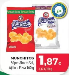 Oferta de Munchitos - Super Ahorro Sal, Ajillo O Pizza por 1,87€ en Spar Tenerife