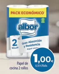 Oferta de Albor - Papel De Cocina 2 Rollos por 1€ en Spar Tenerife