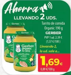 Oferta de Gerber - Tarrito De Comida Organic por 2,39€ en Spar Tenerife