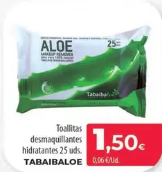 Oferta de Tabaibaloe - Toallitas Desmaquillantes Hidratantes por 1,5€ en Spar Tenerife