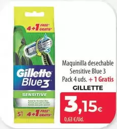 Oferta de Gillette - Maquinilla Desechable Sensitive Blue 3 por 3,15€ en Spar Tenerife