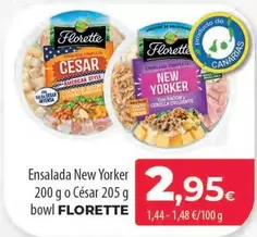 Oferta de Florette - Ensalada New Yorker O Cesar Bowl por 2,95€ en Spar Tenerife