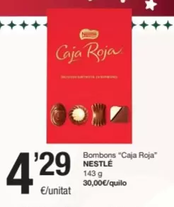 Oferta de Nestlé - Bombons Caja Roja por 4,29€ en SPAR Fragadis