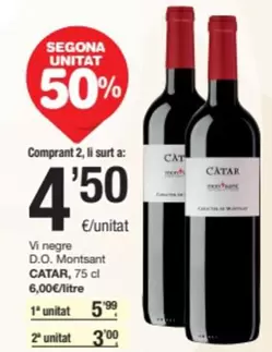 Oferta de Vi Negre D.o. Montsant por 5,99€ en SPAR Fragadis