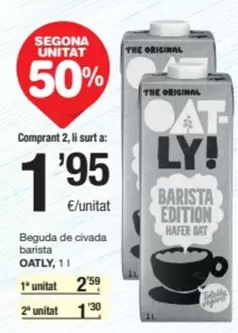 Oferta de Oatly - Beguda De Civada Barista por 2,59€ en SPAR Fragadis