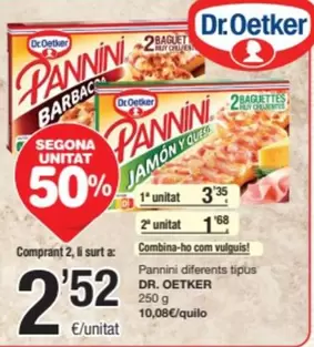 Oferta de Dr Oetker - Pannini Diferents Tipus por 3,35€ en SPAR Fragadis