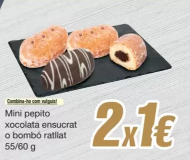 Oferta de Mini Pepito Xocolata Ensucrat O Bombo Ratllat por 2€ en SPAR Fragadis