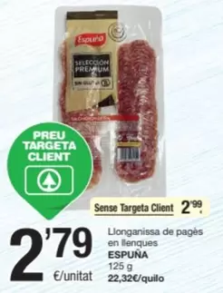 Oferta de Llonganissa De Pagès En Llenques por 2,79€ en SPAR Fragadis