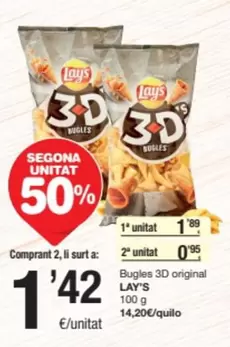 Oferta de Lay's - Bugles 3d Original por 1,89€ en SPAR Fragadis