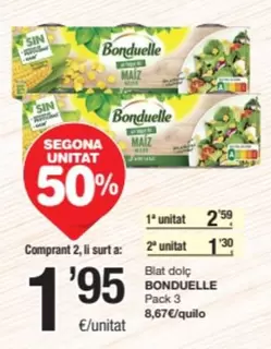 Oferta de Bonduelle - Blat Dolc por 2,59€ en SPAR Fragadis