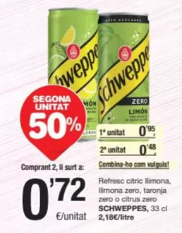 Oferta de Schweppes - Refres Citric por 0,95€ en SPAR Fragadis