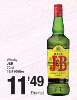 Oferta de J&B - Whisky por 11,49€ en SPAR Fragadis