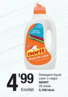 Oferta de Norit - Detergent Liquid Color O Negre por 4,99€ en SPAR Fragadis