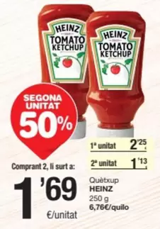 Oferta de Heinz - Quetxup por 2,25€ en SPAR Fragadis