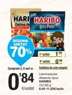 Oferta de Haribo - Llammiadulres Diferents Tipus por 1,29€ en SPAR Fragadis