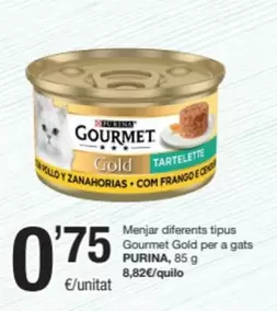 Oferta de Purina - Menjar Diferents Tipus Gourmet Gold Per A Gats por 0,75€ en SPAR Fragadis