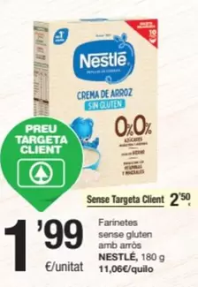 Oferta de Nestlé - Farinetes Sense Gluten Amb Arros por 1,99€ en SPAR Fragadis