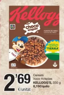 Oferta de Kellogg's - Cereals Xoco Krispies por 2,69€ en SPAR Fragadis