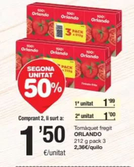 Oferta de Orlando - Tomaquet Fregit por 1,99€ en SPAR Fragadis