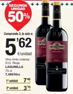 Oferta de Lagunilla - Vino Tinto Crianza D.o. Rioja por 5,62€ en SPAR Fragadis