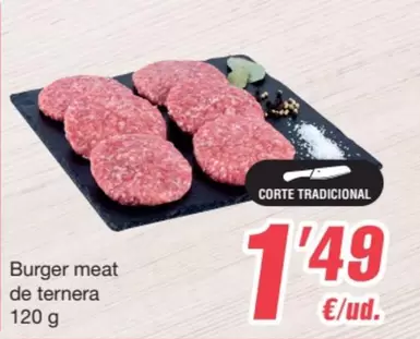 Oferta de Burger Meat De Ternera por 1,49€ en SPAR Fragadis