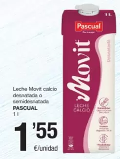 Oferta de Pascual - Leche Movit Calcio Desnatada O Semidesnatada por 1,55€ en SPAR Fragadis