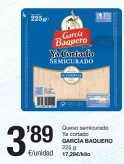 Oferta de García Baquero - Queso Semicurado Y Cortado por 3,89€ en SPAR Fragadis