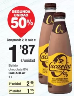 Oferta de Cacaolat - Batido Chocolate 0% por 1,87€ en SPAR Fragadis