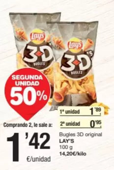 Oferta de Lay's - Bugles 3d Original por 1,89€ en SPAR Fragadis