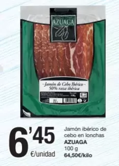 Oferta de Azuaga - Jamón Ibérico De Cebo En Lonchas por 6,45€ en SPAR Fragadis