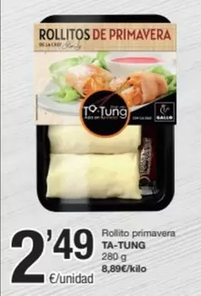 Oferta de Ta Tung - Rollito Primavera por 2,49€ en SPAR Fragadis