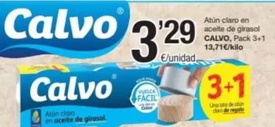 Oferta de Calvo - Atun Claro En Aceite De Girasol por 3,29€ en SPAR Fragadis