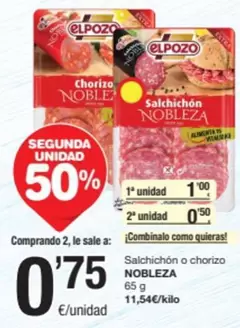 Oferta de Elpozo - Salchichon O Chorizo por 0,75€ en SPAR Fragadis