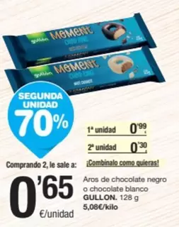 Oferta de Gullón - Aros De Chocolate Negro O Chocolate Blanco por 0,99€ en SPAR Fragadis