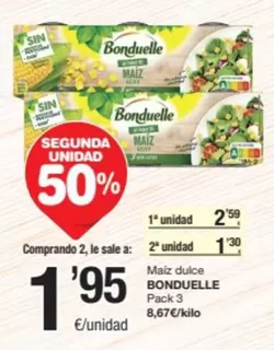 Oferta de Bonduelle - Maiz Dulce por 1,95€ en SPAR Fragadis