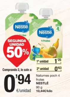 Oferta de Nestlé - Natures Poch 4 Frutas por 0,94€ en SPAR Fragadis