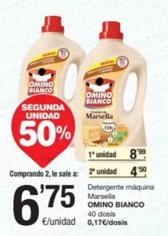 Oferta de Omino Bianco - Detergente Máquina Marsella por 6,75€ en SPAR Fragadis