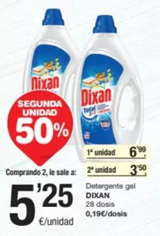 Oferta de Dixan - Detergente Gel por 6,99€ en SPAR Fragadis