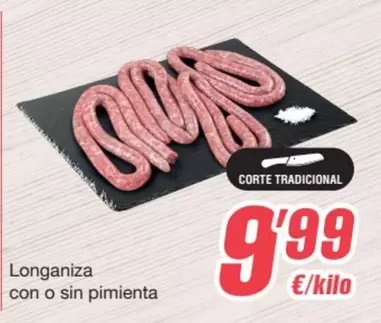 Oferta de Longaniza Con O Sin Pimienta por 9,99€ en SPAR Fragadis