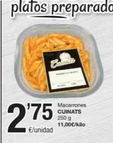 Oferta de Macarrones por 2,75€ en SPAR Fragadis