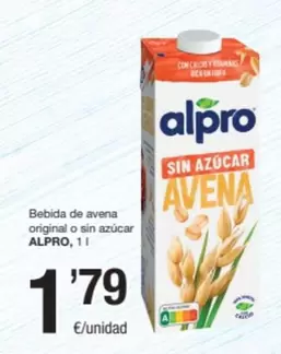 Oferta de Alpro - Bebida De Avena Original O Sin Azucar por 1,79€ en SPAR Fragadis