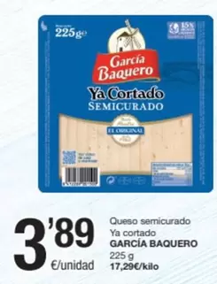 Oferta de García Baquero - Queso Semicurado Ya Cortado por 3,89€ en SPAR Fragadis