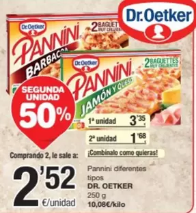 Oferta de Dr Oetker - Pannini Diferentes Tipos por 3,35€ en SPAR Fragadis