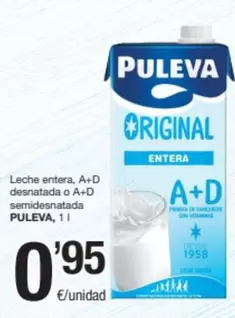 Oferta de Puleva - Leche Entera por 0,95€ en SPAR Fragadis