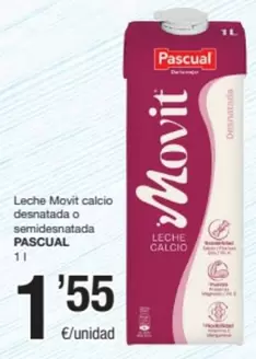 Oferta de Pascual - Leche Movit Calcio Desnatada O Semidesnatada por 1,55€ en SPAR Fragadis