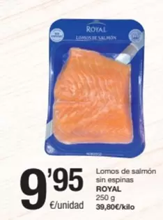 Oferta de Royal - Lomos De Salmon Sin Espinas por 9,95€ en SPAR Fragadis