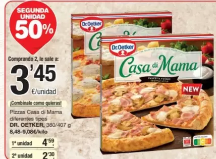 Oferta de Dr Oetker - Pizzas Casa Di Mama Diferentes Tipos por 3,45€ en SPAR Fragadis