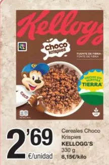 Oferta de Kellogg's - Cereales Choco Krispies por 2,69€ en SPAR Fragadis