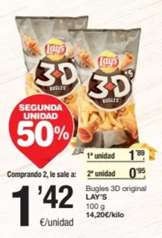 Oferta de Lay's - Bugles 3d Original por 1,89€ en SPAR Fragadis